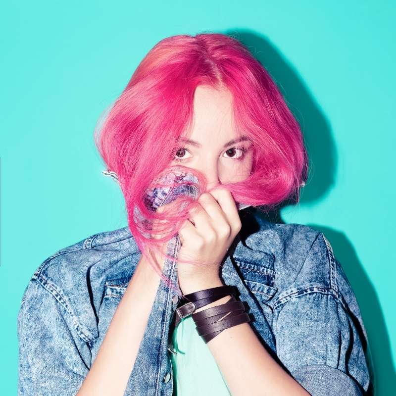 pretty-girl-with-pink-hair-vanilla-color-fashion-mix | pink hair color