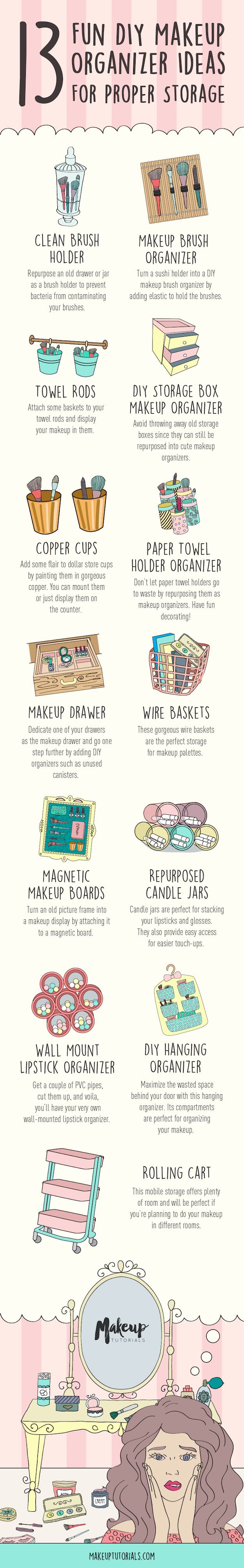 DIY Makeup Organizer Ideas | 13 Fun DIY Makeup Organizer Ideas For Proper Storage