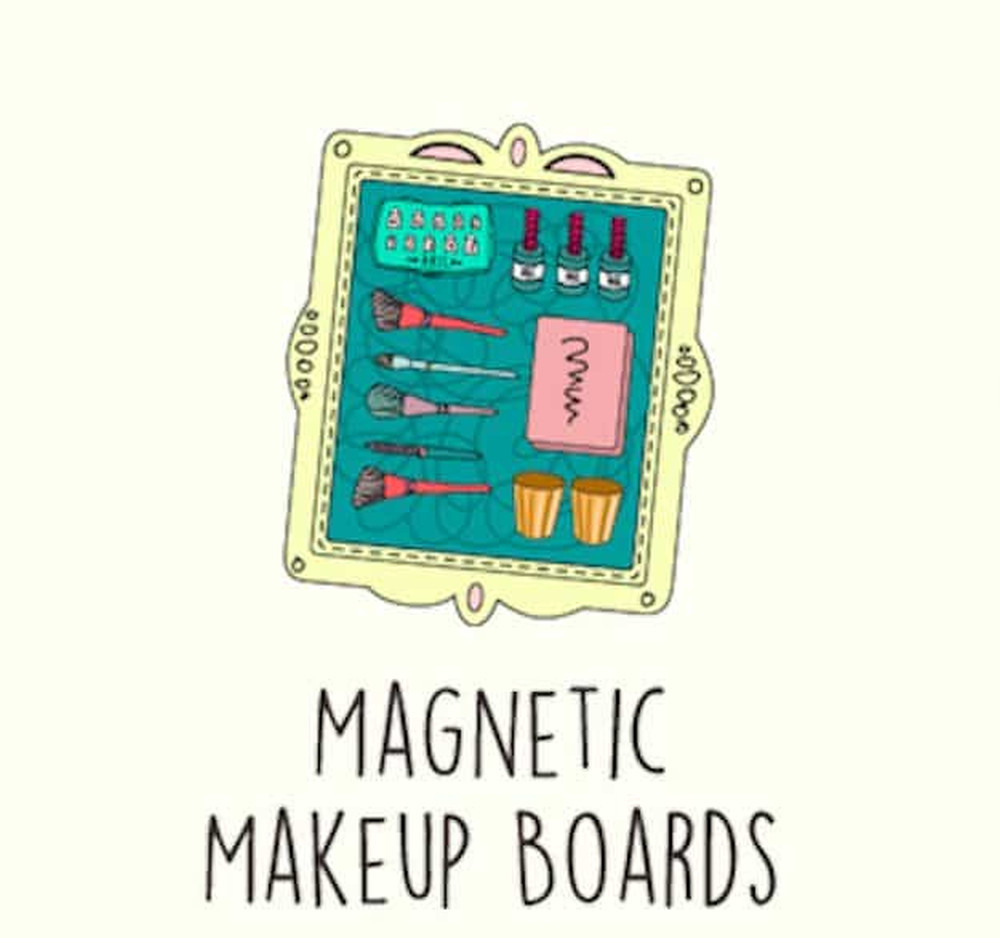 Magnetic makeup board | Fun DIY Makeup Organizer Ideas For Proper Storage | diy makeup drawer organizer