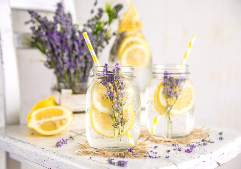 cold infused detox water lemon lavender | orange mint water