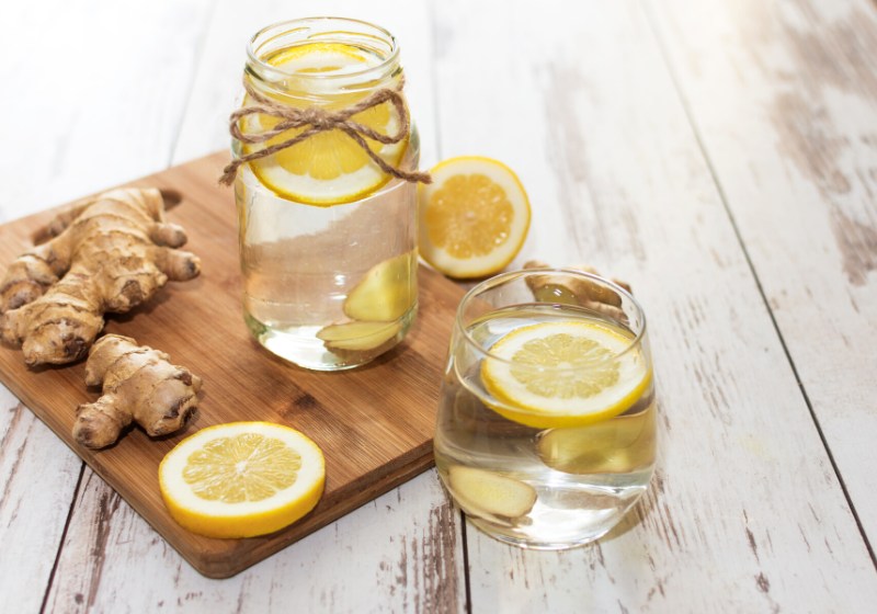 ginger lemon detox water morning on | how to make detox water