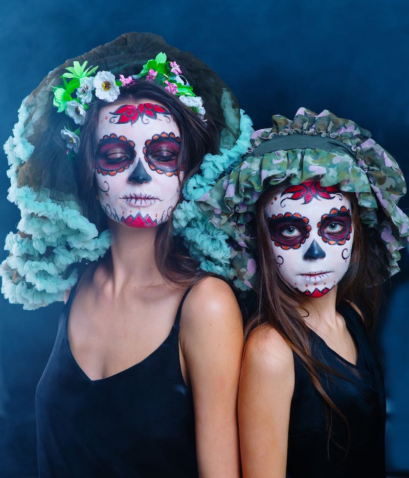 girls-dressed-day-dead-costumes | halloween costume