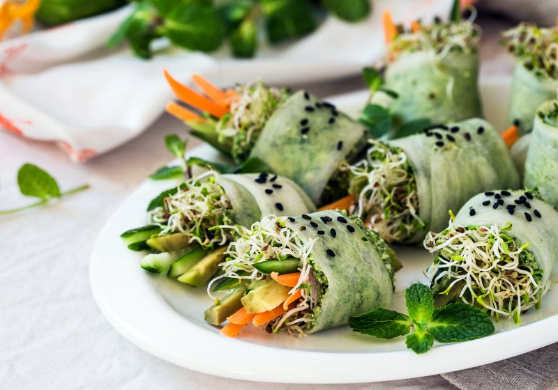 raw vegan rolls sprouted greens | best body detox