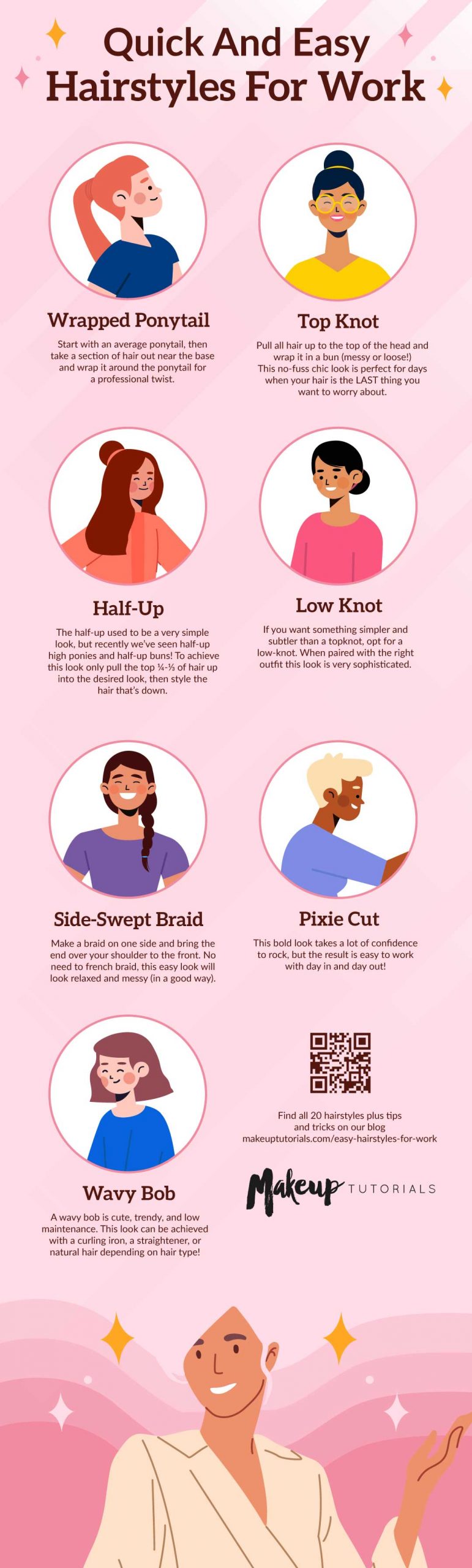 20 Hairstyles For Work | Easy Hairstyles You Can Do [INFOGRAPHIC]