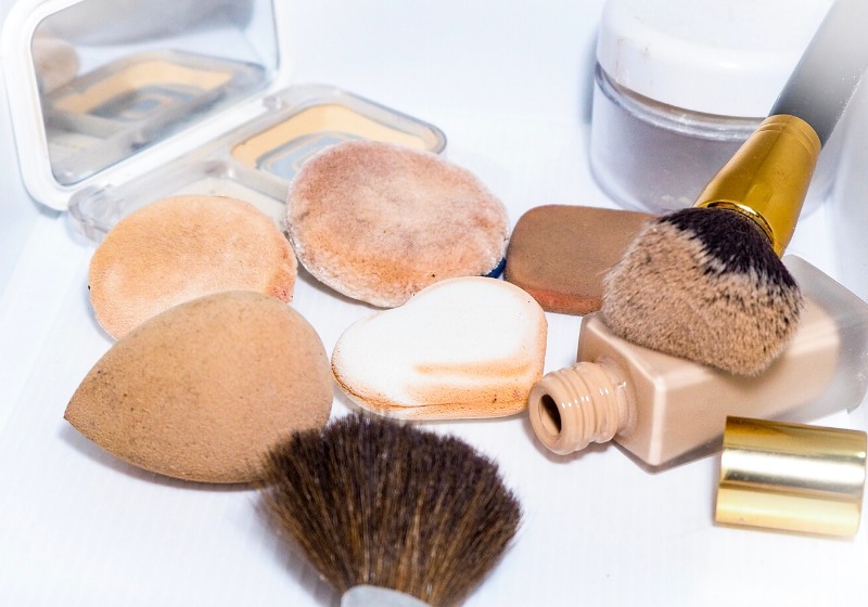 sponge makeup brushes used be old | transition skin care from winter to spring