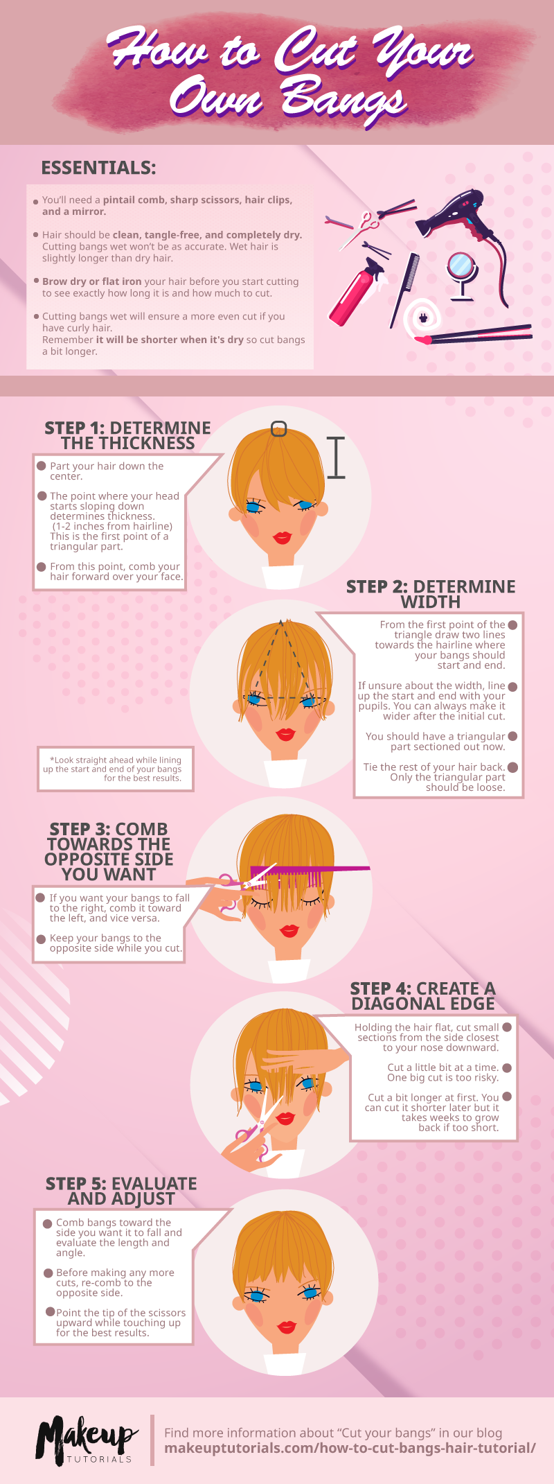 How To Cute Bangs Infographic | How To Cut Your Own Bangs And Not Regret It