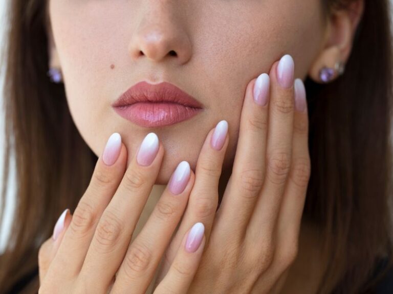 3. French Tip with Black and Pink Ombre Nails - wide 1
