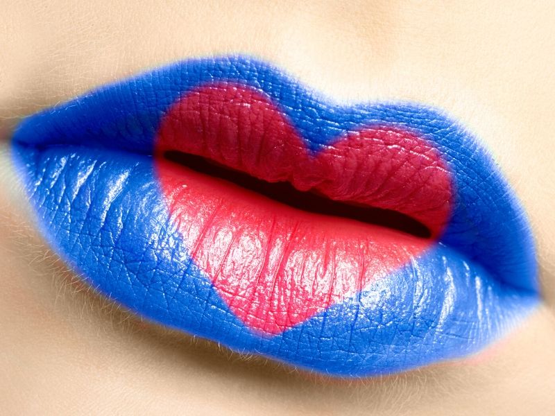 Red Blue Heart Lip Art | Patriotic Memorial Day Makeup Tutorials You Should Try