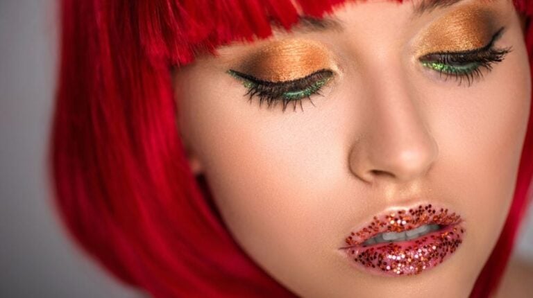 Woman With Colorful Makeup | Cool Ideas To Pull Off Glitter Lips For Your New Makeup Look | how to do glitter lips | Featured