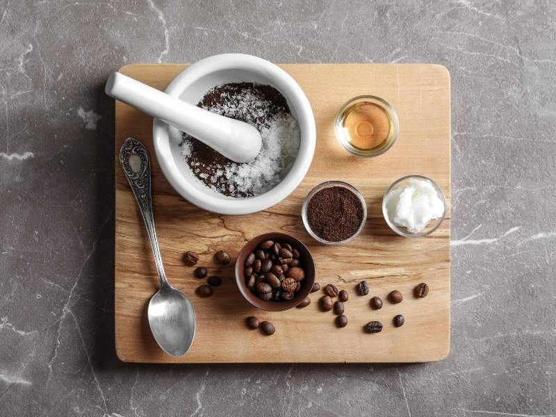 ingredients-for-coffee-scrub-on-wooden-board | coffee scrub recipe