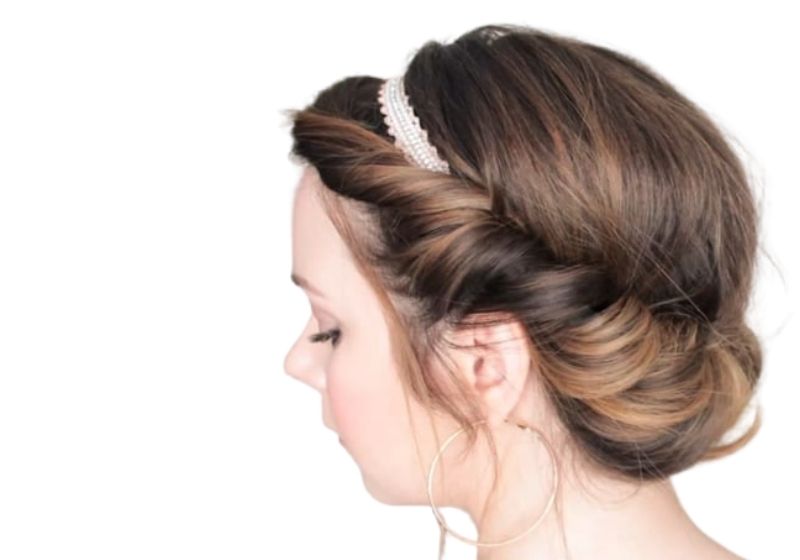 Twisted Headband Updo Hairstyle | Updo Hairstyle Tutorials