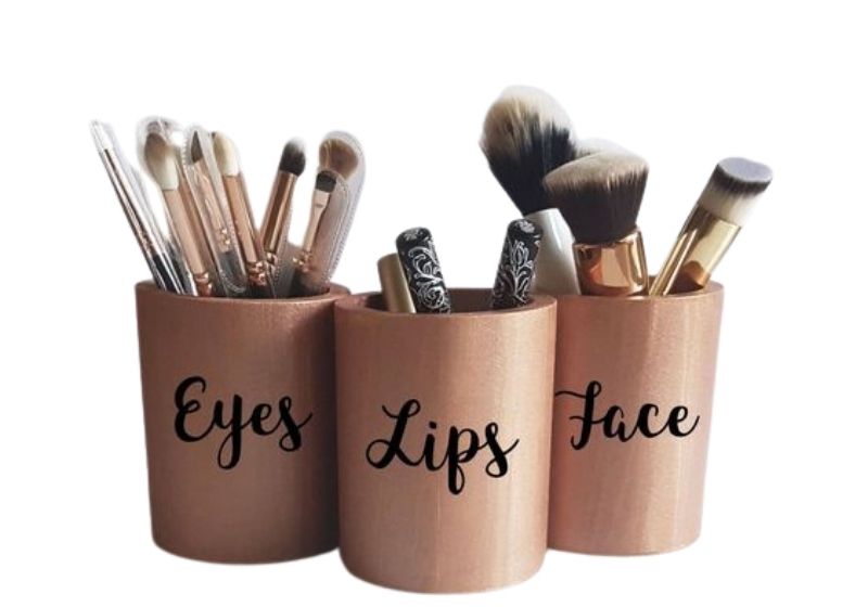Copper Cups | DIY Makeup Organizer